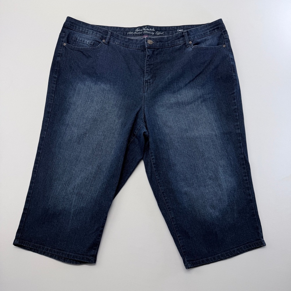 Gloria Vanderbilt Plus Size 22W Dark Wash Slimming Effect Capri Jeans